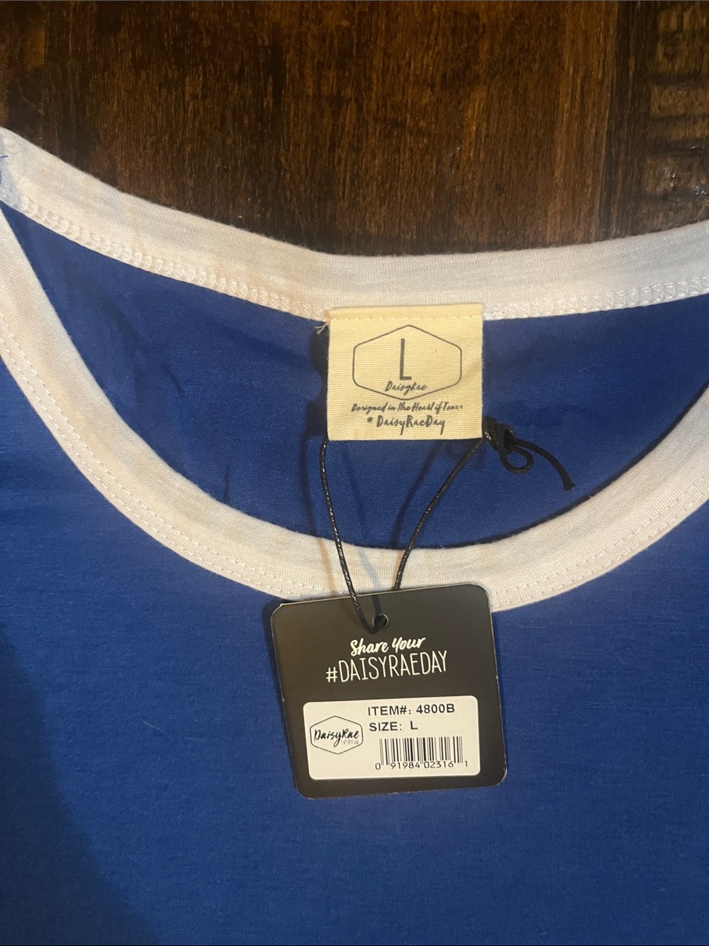 NWT Royal Blue Tee Dress with White Trim - Picture 2 of 5
